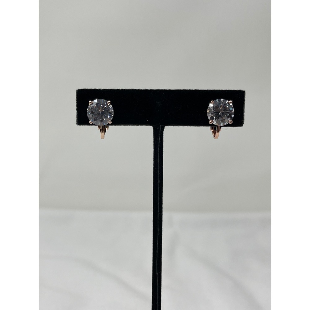 Joan Boyce Clip On Earrings Womens OS Copper NWOT CZ Studs